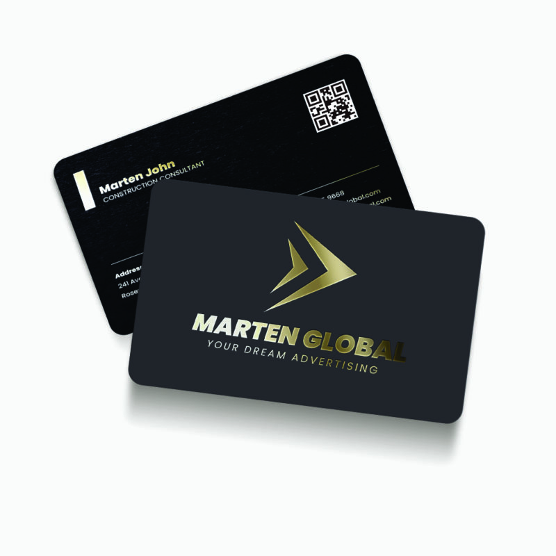 Business Card With Gold Foil, UV, Matt Laminated & Die-Cut