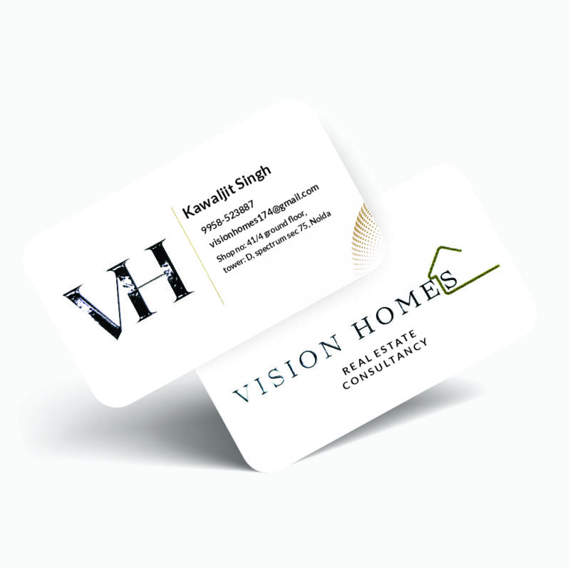 Business Card With UV, Matt Laminated & Die-Cut